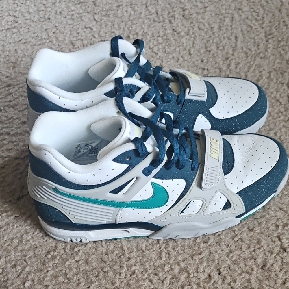 Nike Air Trainer 3 Teal and White Sneakers